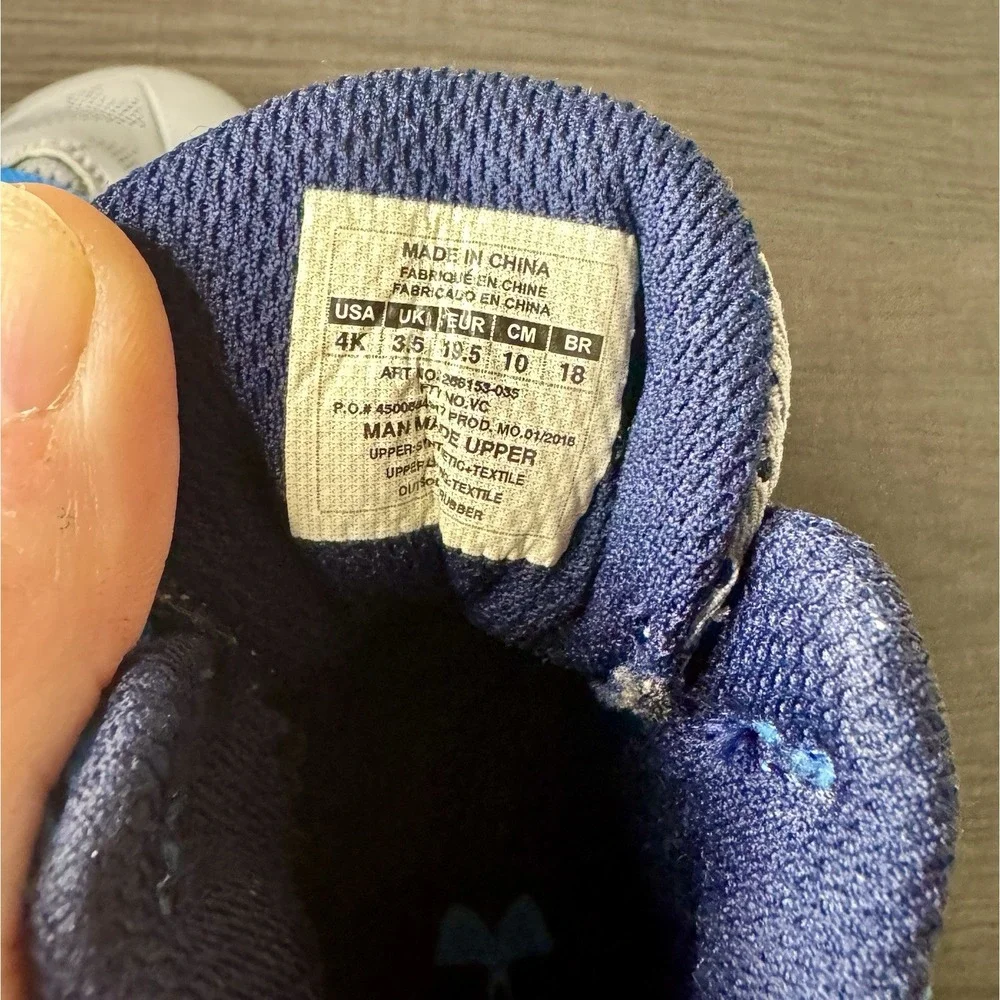 Under Armour Curry‎ 2 Toddler Boys Size 4K Shoes Steel Blue Basketball Sneakers